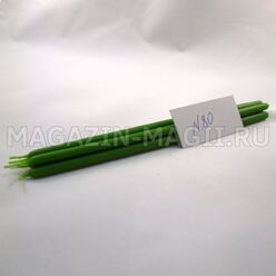 Wax candle green No. 80 (5 pieces, dipped)